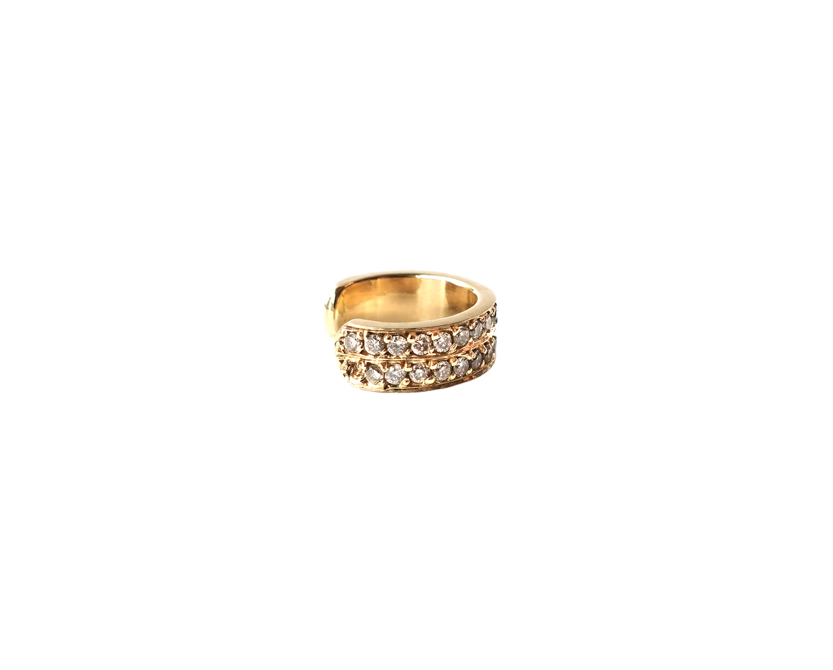 Freestyle Diamond Double-Row Ear Cuff