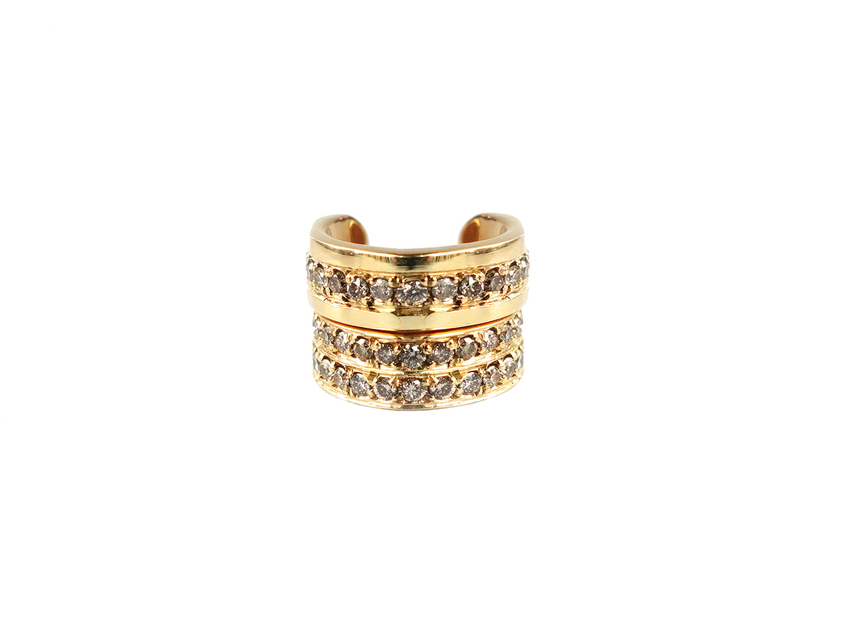 Freestyle Diamond Double-Row Ear Cuff