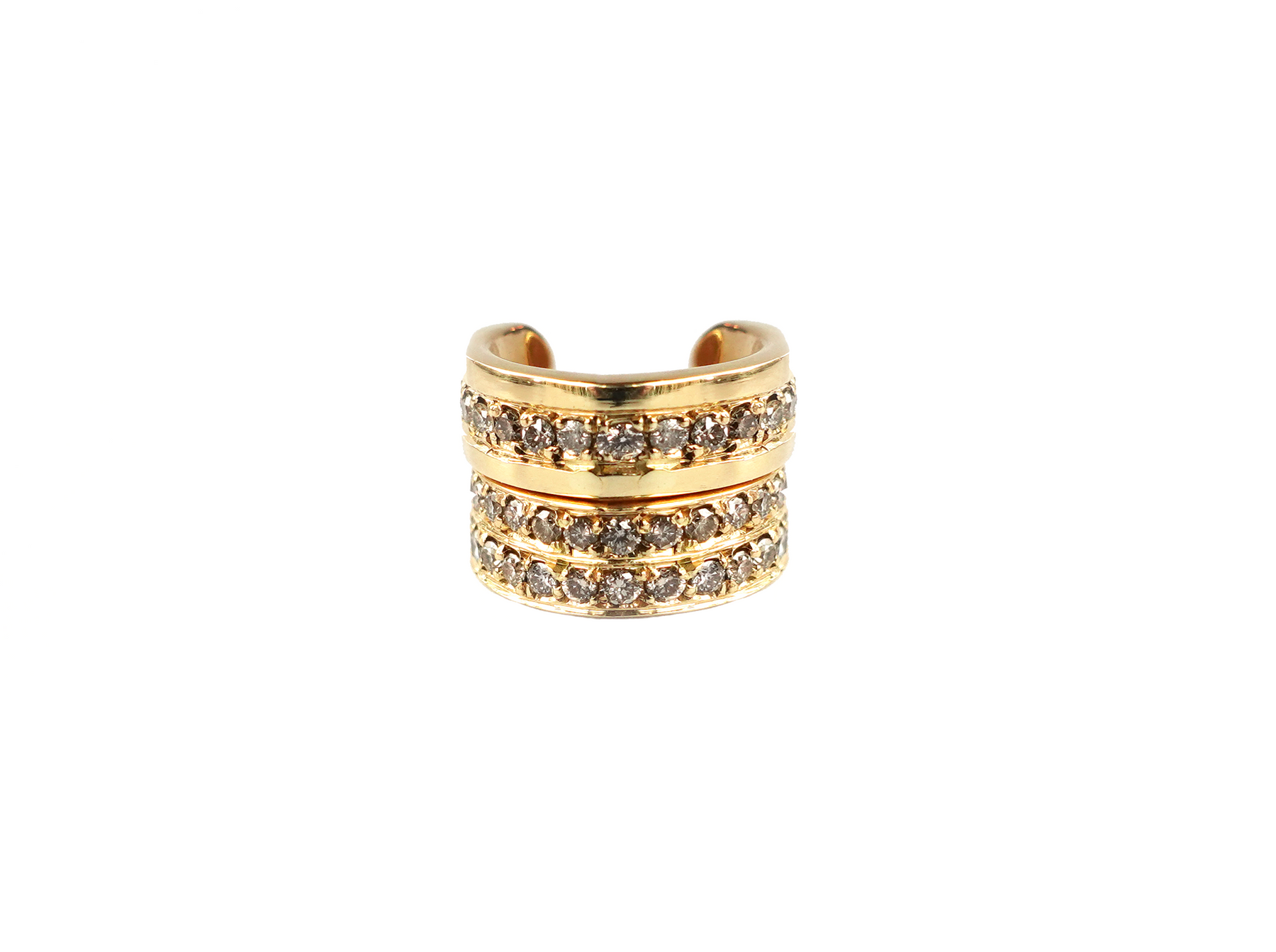 Freestyle Diamond Double-Row Ear Cuff
