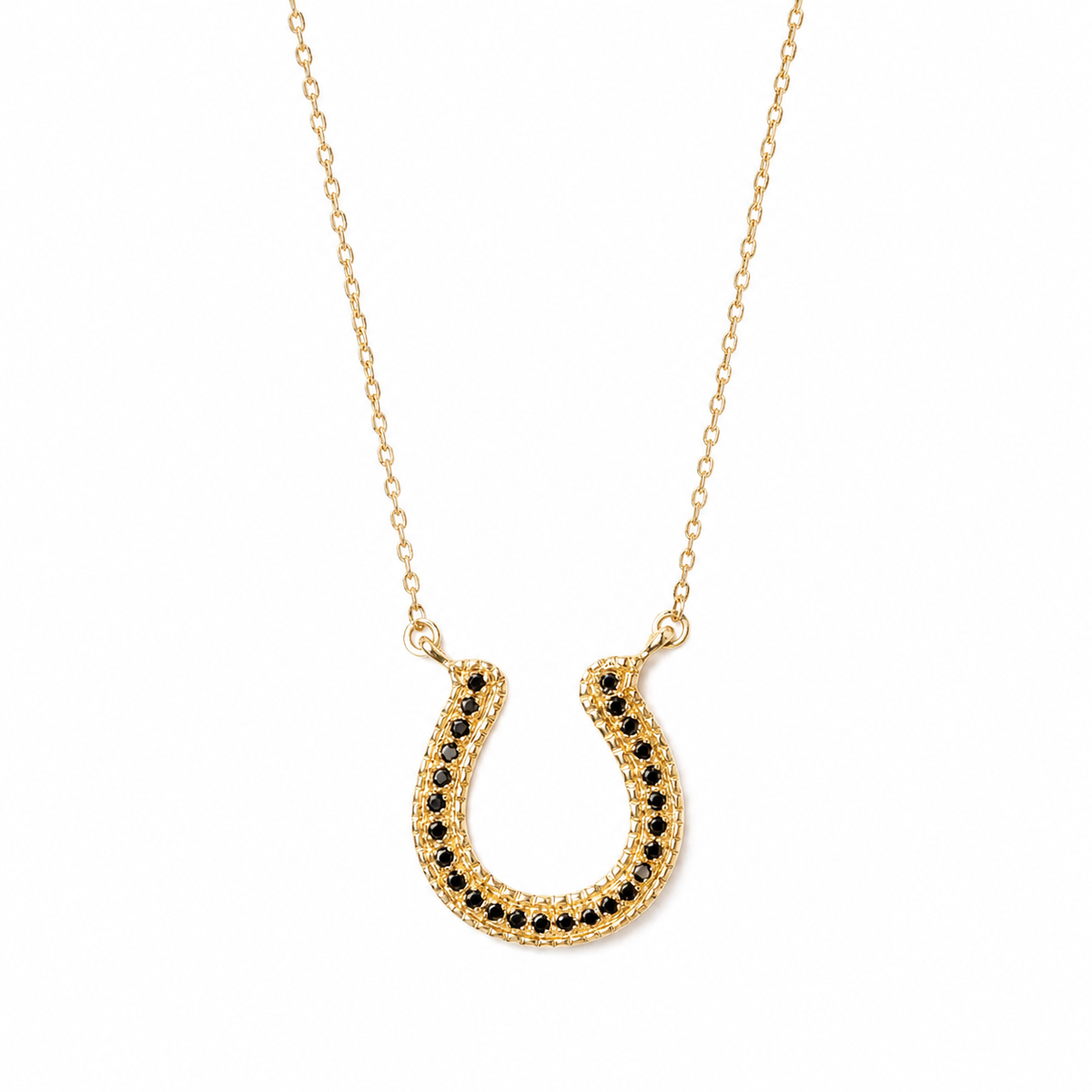 Horseshoe Black Dimonds Necklace