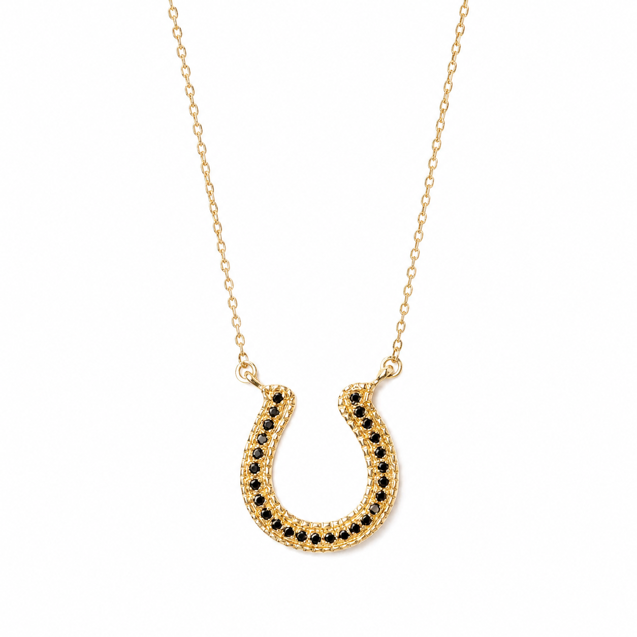 Horseshoe Black Dimonds Necklace