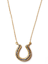Charm Horseshoe Blue Sapphire
