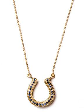 Charm Horseshoe Blue Sapphire