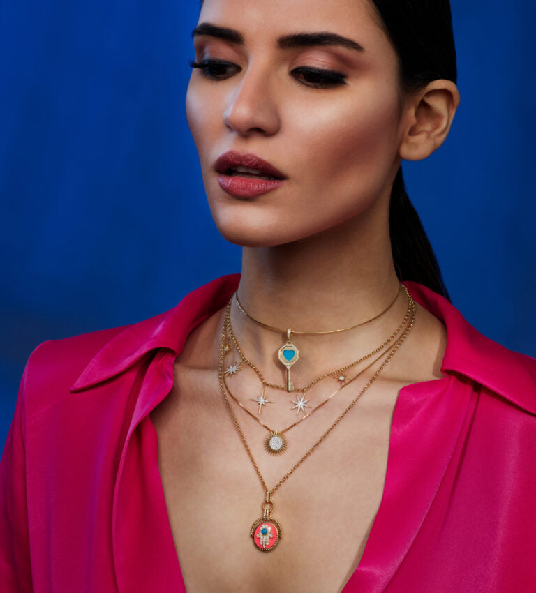 Double Sided Hand of Fatima and Star Necklace