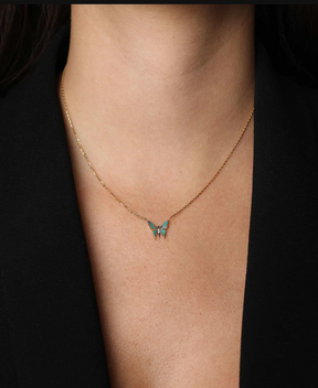 Turquoise Large Butterfly Necklace