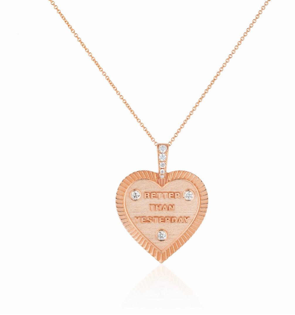 Classic Heart Shaped Hope Pendant With Diamonds and an Extra Spark $2,840 - Tales of Stones