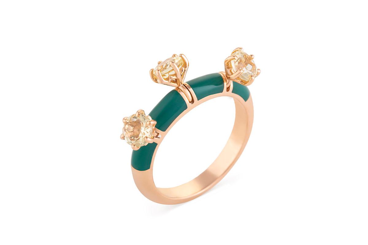 Cosmic Candy Stella Divina Ring Forest Green by "Joanna Achkar" - Tales of Stones