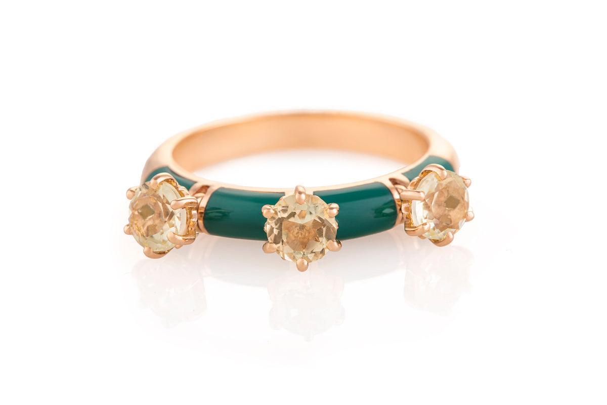 Cosmic Candy Stella Divina Ring Forest Green by "Joanna Achkar" - Tales of Stones