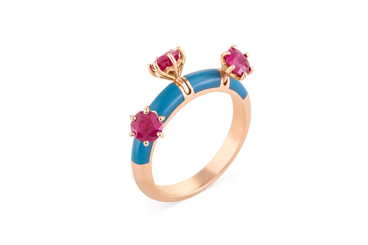 Cosmic Candy Stella Divina Ring Stone Blue by "Joanna Achkar" - Tales of Stones