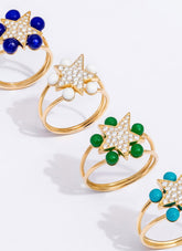 Celestial Bubbles Diamond Ring and blue enamel