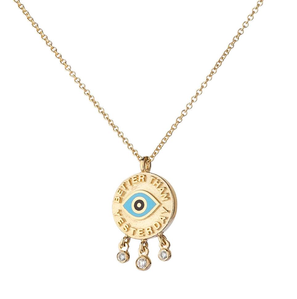 Gold Eye Charm Pendant with Diamonds - Tales of Stones
