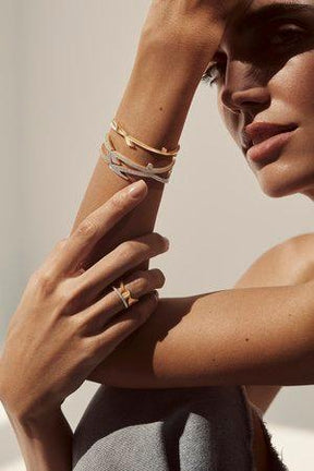 Hobb - Gold "Hob" Cuff by Bil Arabi - Tales of Stones