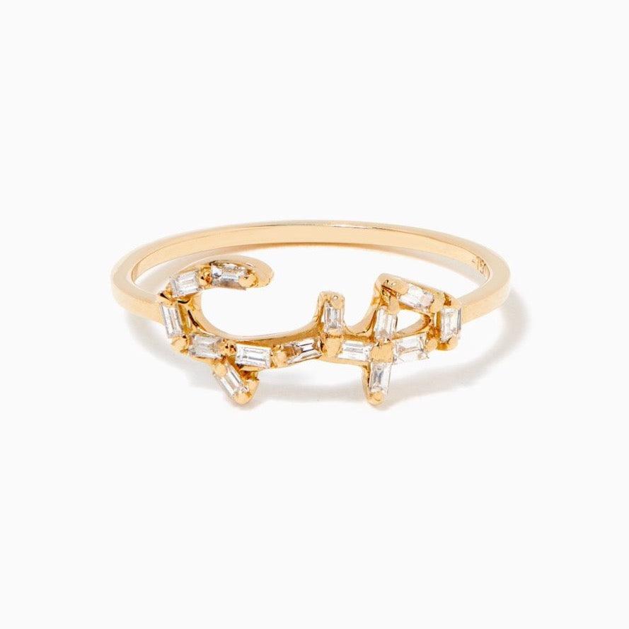 Hobb/ Love Baguette Diamond Ring in 18kt Yellow Gold - Tales of Stones