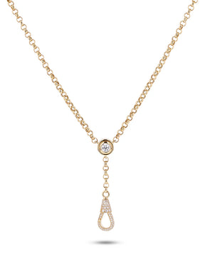 Small Diamond Hook Lariat Necklace