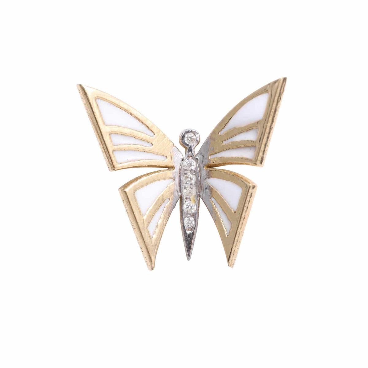 Large White Butterfly Earring - Tales of Stones