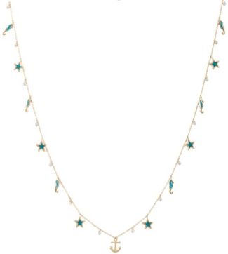 Long Stars &  Seafish  Necklace - Tales of Stones
