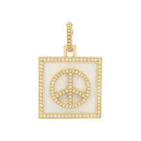 Mini Pendant with Diamond Frame - Give Peace by ATELIER LIYA - Tales of Stones