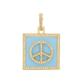 Mini Pendant with Diamond Frame - Give Peace by ATELIER LIYA - Tales of Stones