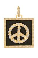 Pendant with Diamond Frame - Give Peace by ATELIER LIYA (Black) - Tales of Stones