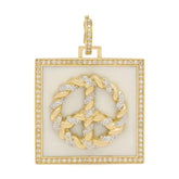 Pendant with Diamond Frame - Give Peace by ATELIER LIYA (White) - Tales of Stones