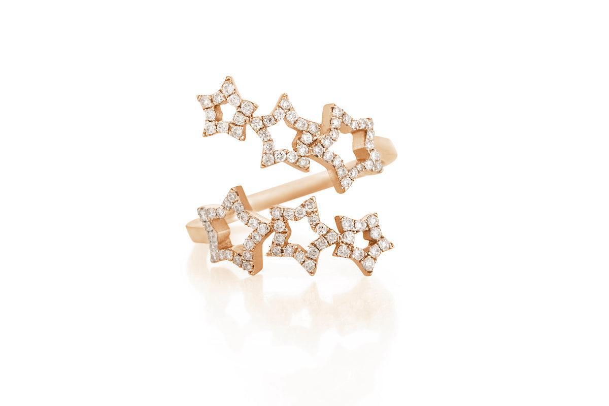 Stars ring Rose Gold by "Joanna Achkar" - Tales of Stones