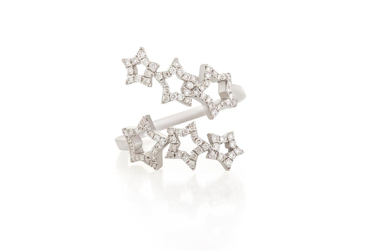 Stars ring White Gold by "Joanna Achkar" - Tales of Stones