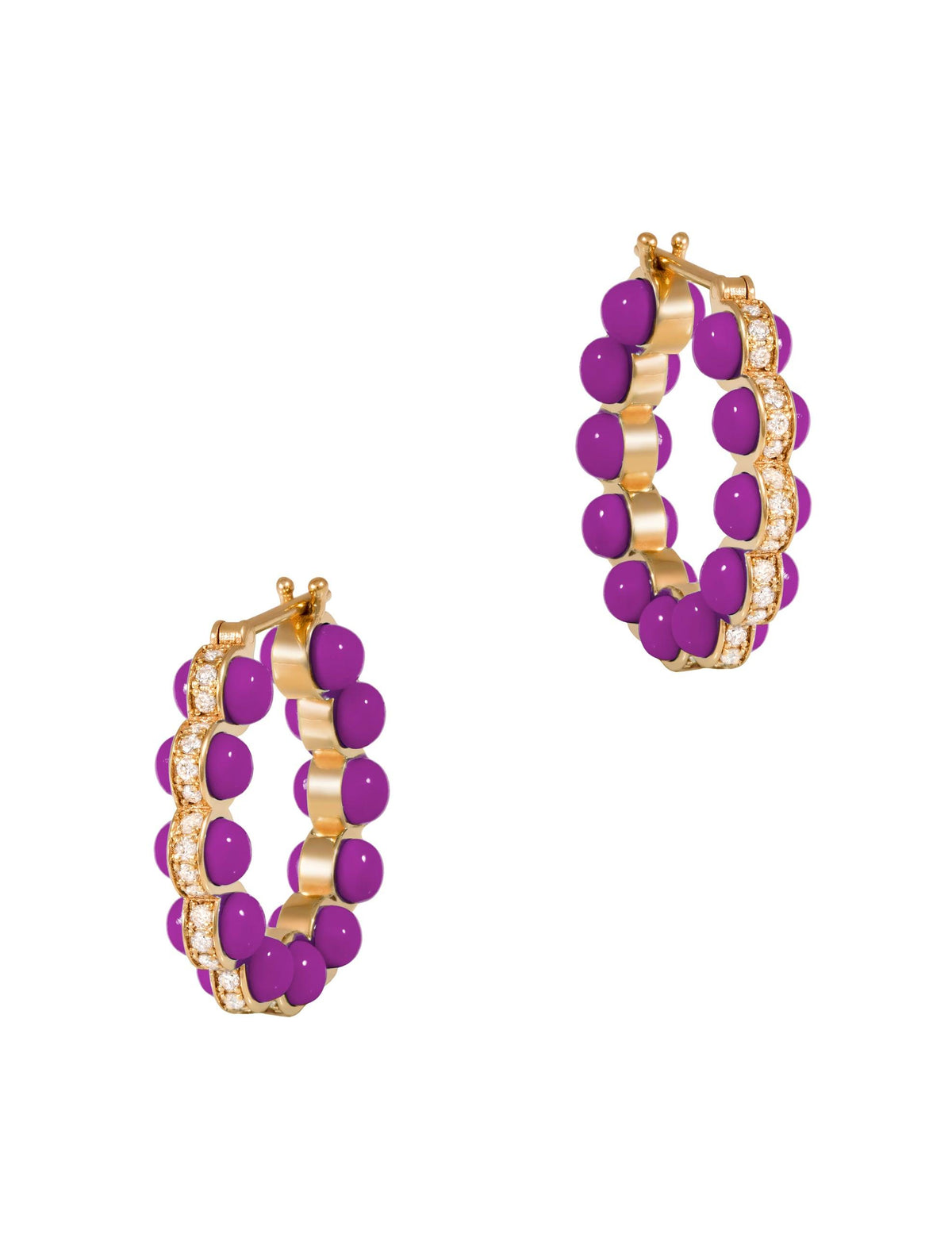 The Purple Atom Earrings by L'Atelier Nawbar (Size 2) - Tales of Stones