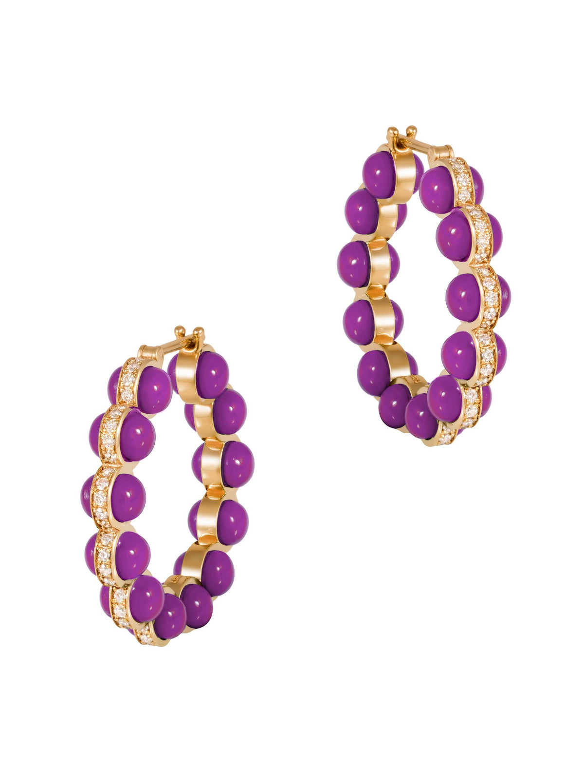 The Purple Atom Earrings by L'Atelier Nawbar (Size 3) - Tales of Stones