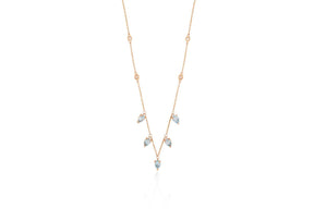 The Royals Pear Drop Necklace Aquamarine by "Joanna Achkar" - Tales of Stones