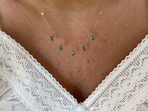 The Royals Pear Drop Necklace Aquamarine by "Joanna Achkar" - Tales of Stones