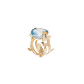 Yellow Gold Topaz Stone "HOB/LOVE" Ring - Tales of Stones