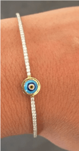 Yellow gold Wire with Small Eye Bracelet - Tales of Stones