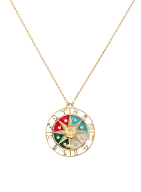 Zodiac Wheel Pendant- Bright - Tales of Stones