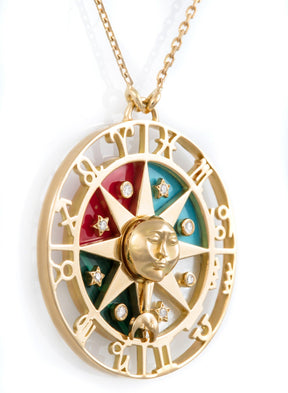 Zodiac Wheel Pendant- Bright - Tales of Stones