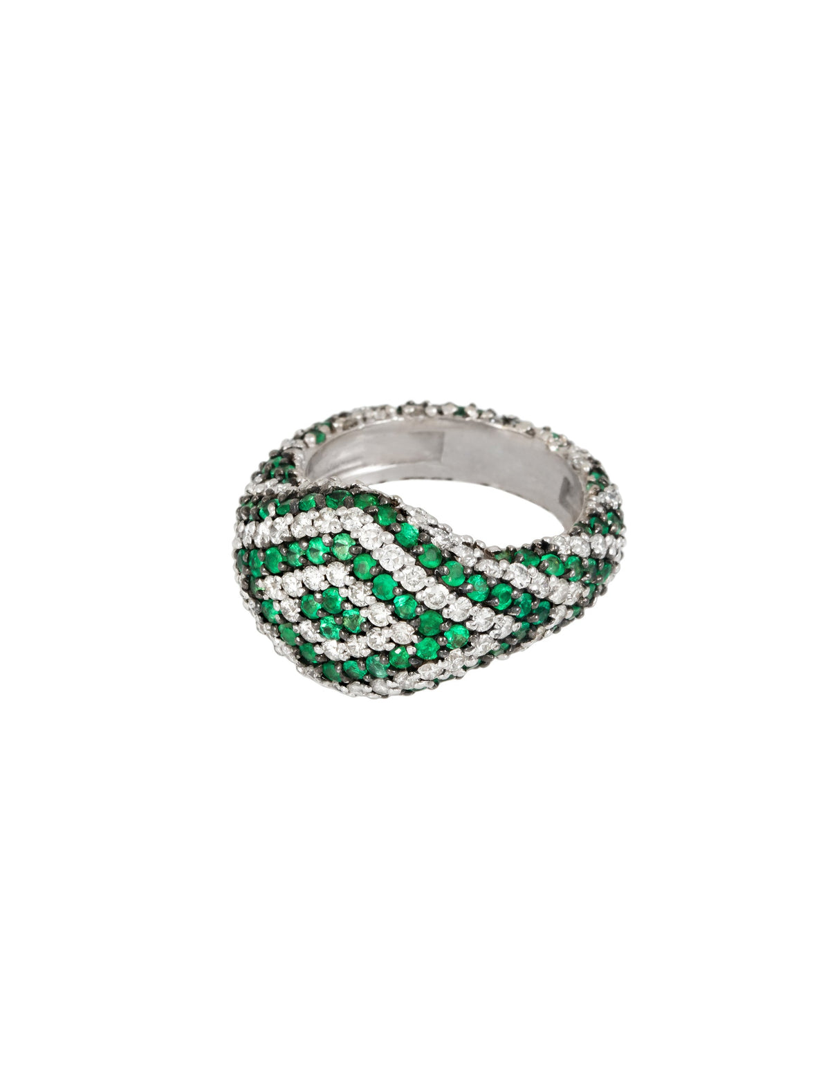 Emerald Zebra Pinky Ring