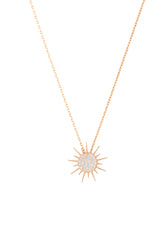 Medium Soleil Necklace, White Diamonds, 18K Yellow Gold