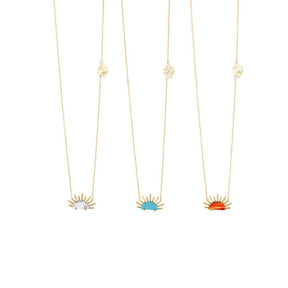 Sunrise Madness Necklace by Leia K (Dark Blue) - Tales of Stones